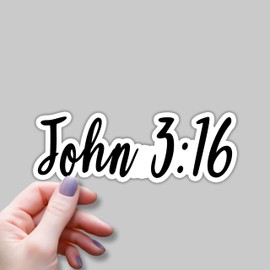 (3pcs) Christian Sticker Bible Verse John 3:16 Jesus Vinyl Decal Inspirational Quotes Stickers for Tumbler Books Laptops Phonecase Water Bottles Kindles Car-Size 3x1