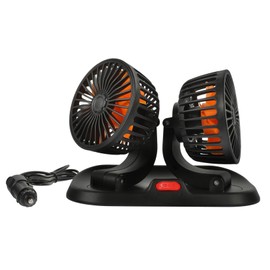 KONTONTY Car Dual Head Fan for Vehicles Adjustable Cooling Dashboard Fan Compact and Portable Design for Trucks and Cars Stay Comfortable the Road
