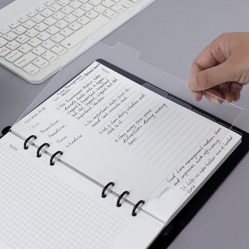 A5 6 Hole Acrylic Binder Dividers, 6 Pack Clear 1mm