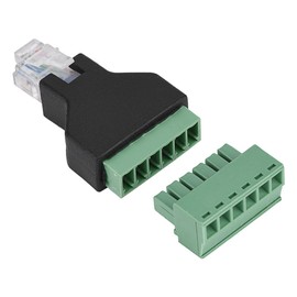 fosa Ethernet RJ12 6P6C Male to Screw Terminal 6 Pin Splitter with Shield Terminal Plug CCTV Adapter Connector