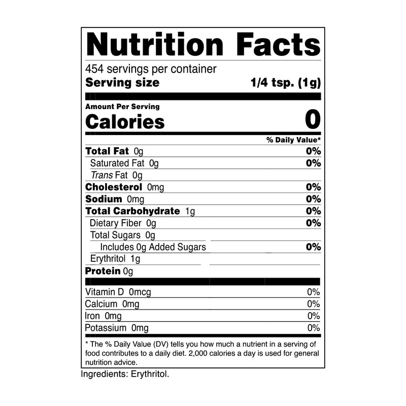 Nutricost Pantry Erythritol Plant-Based Sweetener Powder (1 LB) - Zero