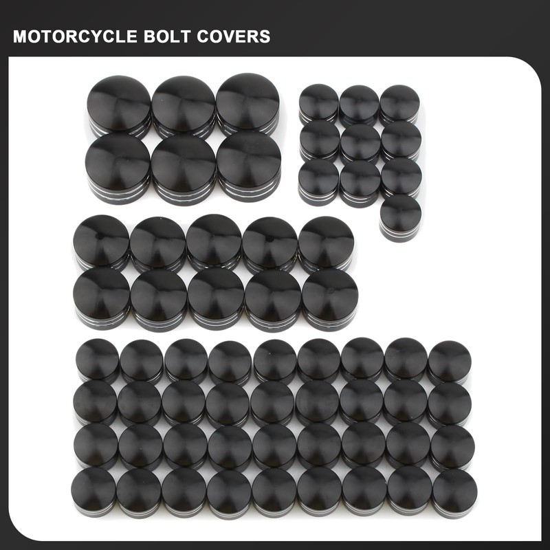 62PCS Motorcycle Bolt Covers Engine Head Bolts Toppers Cap for