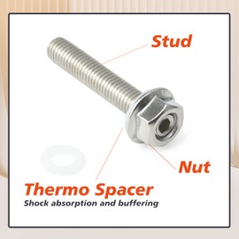 Mhrxusd 20PCS M8 1.25mm*50mm Exhaust and Intake Manifold Stud Bolt Nut Gaskets Kit Replacement for Honda Acura B C D F H K Series Engines Stainless Steel Bolt Set