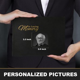 Keilend Memory Book for Funeral, In Loving Memory Condolence Book with Memory Table Sign, Leather Funeral Memory Book for Remembrance and Celebration of Life - 88 Pages for 280 Guests