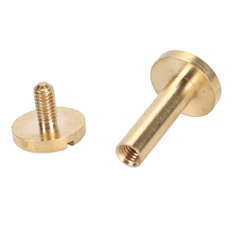 50 Set Binding Rivet Round Flat Head Brass Slot Screw