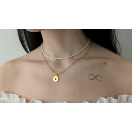 Unbranded Tiny Freshwater Rice Pearl Beaded Dainty Choker Necklace June Birthstone Gifts