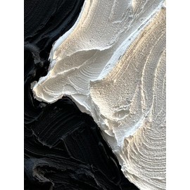 Limiyer Art Hand-Painted Black and White Texture Minimalist Art Oil Painting 45x30 inches Modern Abstract Art Home Wall Decorative Art