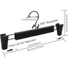 Pants Hangers,Black Clothes Plastic Pant Hangers with 2-Adjustable Anti-Rust Clips