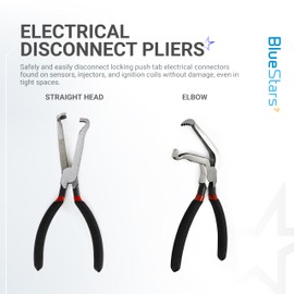 Electrical Disconnect Pliers Set 37980 37960 Electrical Connector Pliers for Cars (1*Straight & 1 * 60°Bend) Fuel Line Disconnect Tool Set for Air Flow Sensors Fuel Injectors