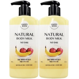 Happy Bath Really Moist Body Milk 400g x 2 Apple Banana Flavor / 해피바스 정말 촉촉한 바디밀크400g x2개 애플 바나나향