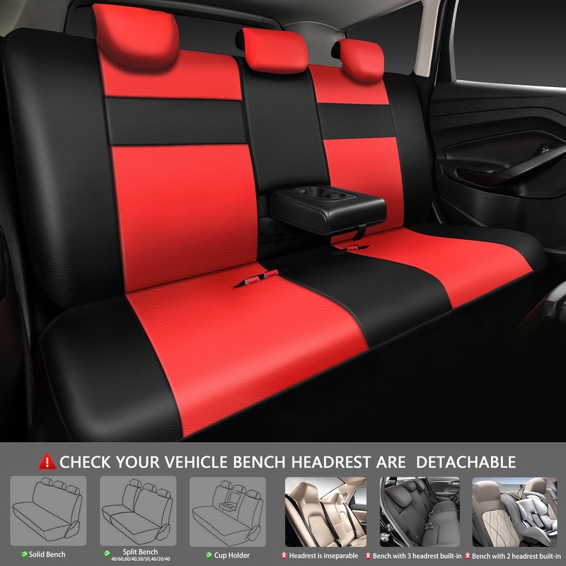 CAR PASS Leather Seat Covers Full Set Universal Water Resistant