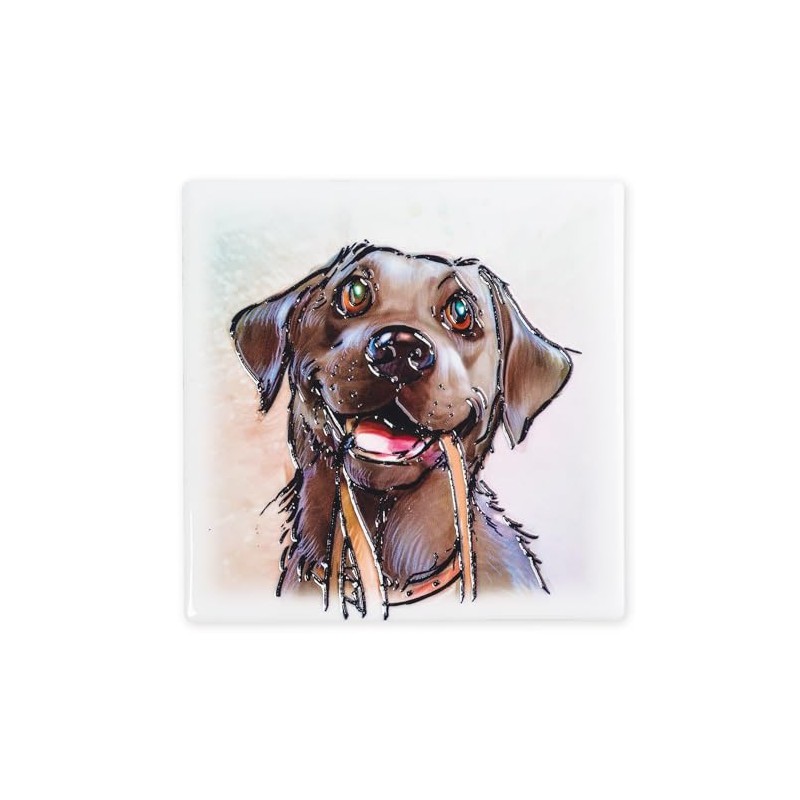 Art of Arora 2950 Black Labrador Ceramic Coaster 10 x