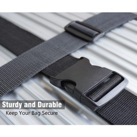 2 PCS Luggage Strap 78" x 2" Suitcase Belts Wide Adjustable Packing Straps Travel Accessories, Black