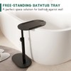 Yumkfoi Bamboo Bathtub Tray Table with Adjustable Height, Freestanding Bathtub