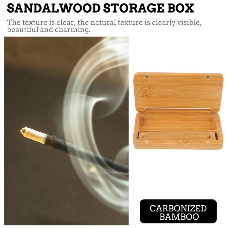 Healeved Sandalwood Incense Stick Box Portable Storage Container with Craftsmanship