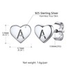 PROSILVER Initial Earrings 925 Sterling Silver Heart Stud Earrings with
