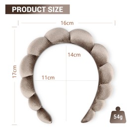 Makeup Headband Women Spa Facial Headbands Sponge Padded Soft Terry Towel Cloth Hair Band for Skincare Makeup Removal,Face Washing 2pack (Black Brown)