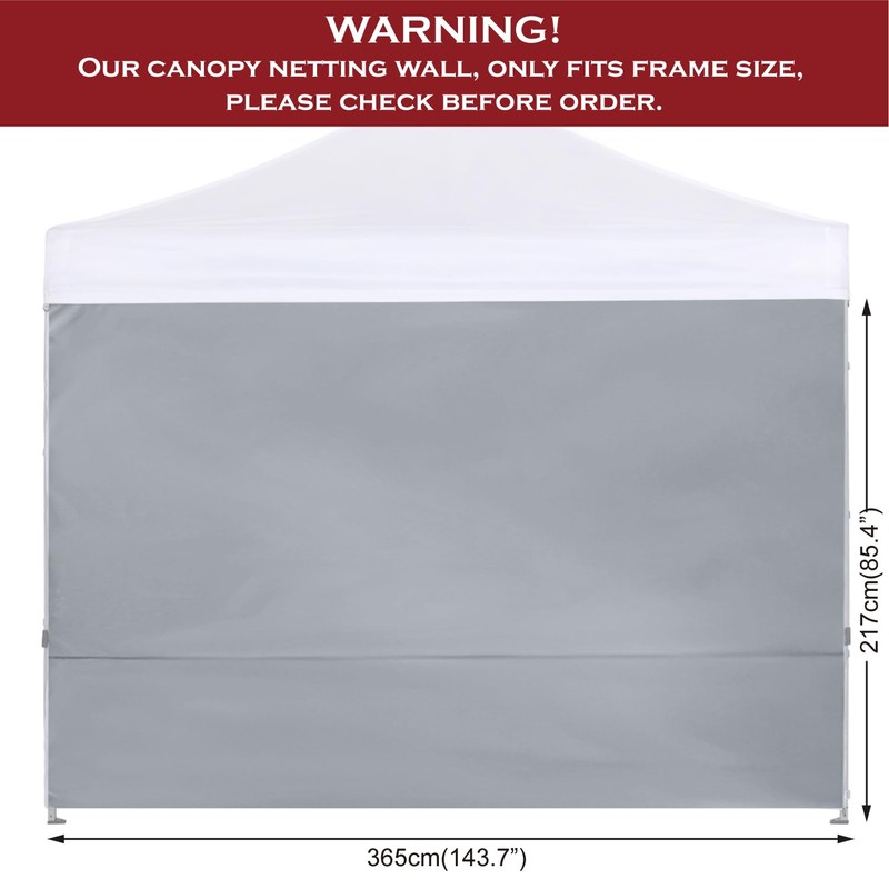 COOSHADE Instant Canopy SunWall 12x12 Canopy SideWall for Pop up
