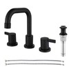PARLOS Matte Black Widespread Bathroom Sink Faucet with Metal Pop-up