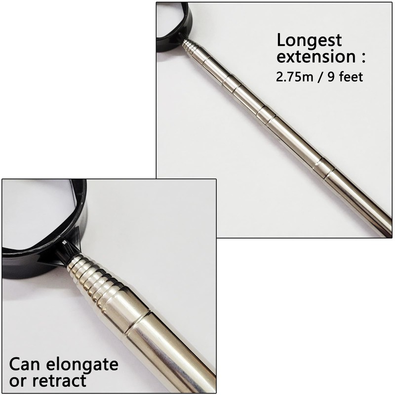 Auto-plaza 9 Feet Aluminum Alloy Golf Ball Retriever Telescopic Black