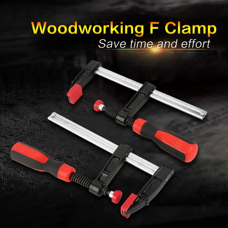 2Pcs Heavy Duty F Clamps Woodworking Bar Clips Quick Slide
