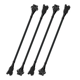 OPT7 Aura 4 PCS 8 inch Extension Wires with 4 Pin RGB Flat Connector for Motorcycle, Cruiser, Sportsbike, Golf Cart, ATV, UTV, Snowmobile, Boat, Interior Car Lights