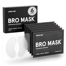 BRO MASK Under Eye Patches for Men with Hydrogel (6 x 1 pack) - Anti-Aging Korean Eye Masks for Dark Circles and Puffiness- Puffy Under Eye Treatment - Perfect Skin Care Stocking Stuffers for Men