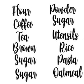 Thistle Brook Cottage Flour Coffee Sugar Tea Decal Stickers Labeling for Jars Kitchen Organization 10 Pack Canisters Pantry Label