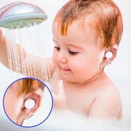 Pack of 100 Waterproof Ear Protection Stickers, Baby Waterproof Earplugs, Ear Protection, Soft Disposable Breathable Ear Covers Patch for Shower and Swimming Protects Inner Ear