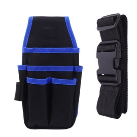 Oubit Bolsa de herramientas de electricista, Bolsa de herramientas, Bolsa de herramientas de tapa abierta, Kit de cintura de tela Oxford multifuncional para reparación profesional Azul