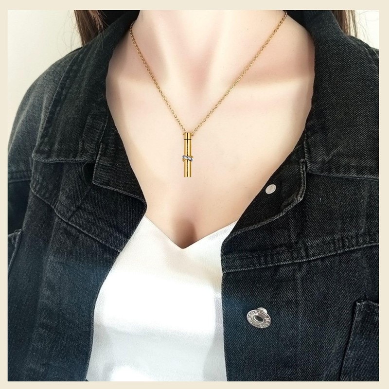 SCGEHA Cremation Pendant Necklace Waterproof Memorial Pendant Pet Stainless Steel,