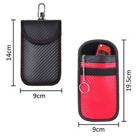 TRKETK 2 Pack Faraday Pouch for Car Keys, Car Key Signal Blocker Case Faraday Bag Car RFID Signal Blocking Key-Less Entry Car Keys Case Car Security Protection Pouch with Hook Securing Key-Ring