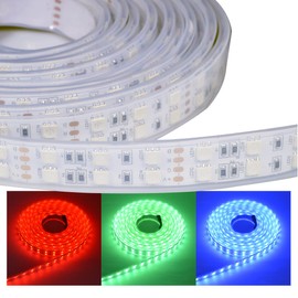 5 Spools of DealLED 16feet SMD5050 Double Row 600LED/5M LED Strip for Offroad Decorative Lights IP67 Waterproof Silicone Sleeve (RGB Change Color)