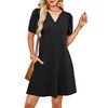 RUMIA V-Neck Summer Casual Sundress for Women- Puff Short Sleeve