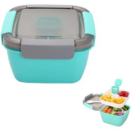 [EFFORTS] Bento Box, Salad Lunch Container, Portable Salad Lunch Container, Lunch Box, 2 Tiers, Large Capacity, Kids, Students, Men, Women, Work or School, 33.8 fl oz (1,100 ml), Large Capacity, Leak