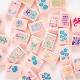 ,American Mahjong Set with 160 Tiles, Custom 4-Layer American Mahjong Tiles,OMM Mahjong Tiles,Acrylic Luxury MahjongColor: Bamboo