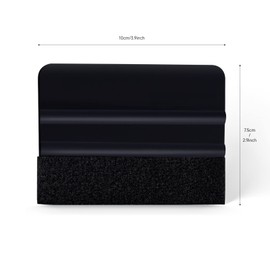 FOSHIO Set of 10 Felt Squeegee with Felt Edge, Felt Squeegee for Bonding Film, Wall Sticker, Window Film, Tint Film, Squeegee for Car, Black Squeegee, 10 cm x 7.5 cm