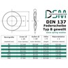 Spring washers shape B, corrugated, according to DIN 137, stainless