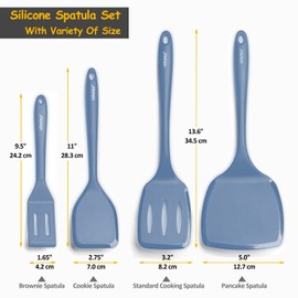 Silicone Spatula Set, 600°F Heat Resistant Silicone Spatula Turner Flipper for Cooking, Non Stick and Non Scratch Kitchen Utensils for Eggs & Pancakes, 4 Pack,Starry Blue