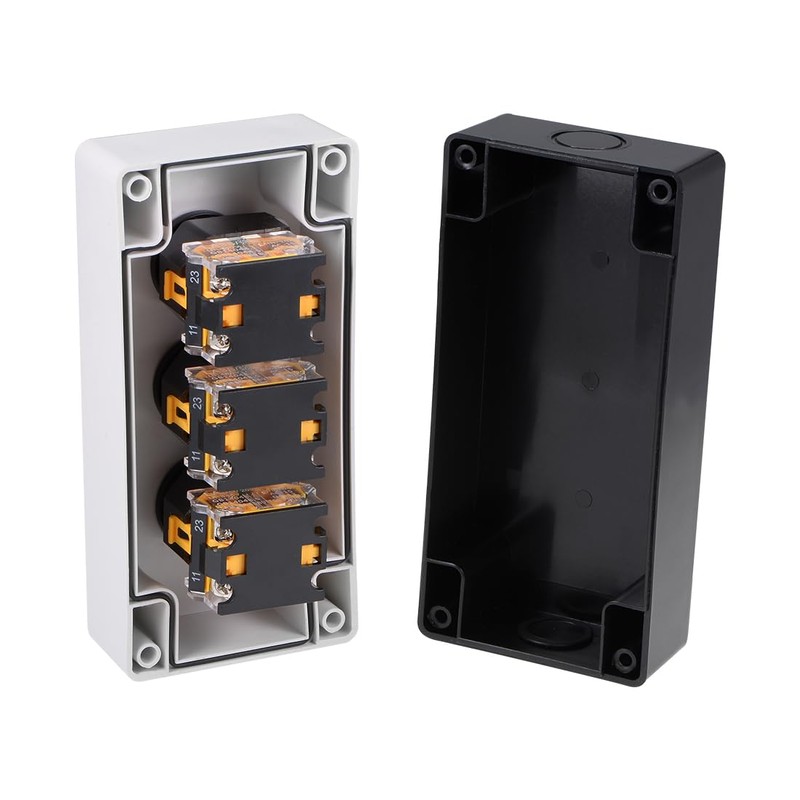 uxcell Push Button Switch Box Momentary NO NC Red Green
