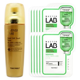 Tony Moly Intense Care Gold 24K Snail Toner + Master Lab Mineral Mask Sheet 10 sheets free / 토니모리 인텐스 케어 골드 24K 스네일 토너+마스터랩 미네랄 마스크시트 10매 증정