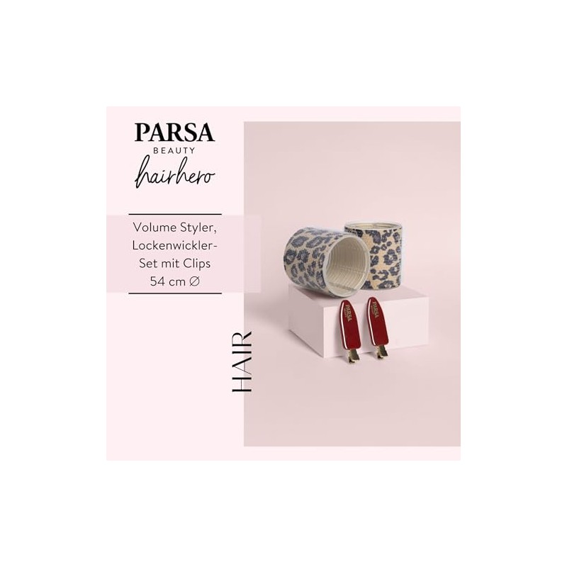 PARSA Beauty HAIR HERO Hair Rollers and Clips Set, Leopard