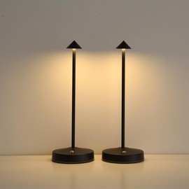 maglaw Rechargeable Cordless Table Lamp,3000mAh Battery Operated Table lamp,Portable LED Touch 2 Levels Brightness Dimmable Bar Lamp,Battery Powered Lamp for Bars,Restaurant,Living Room(2 Pack)