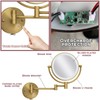 RECKODOR Brass Wall Mounted Makeup Mirror with Lights and Magnification,