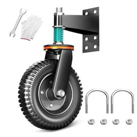 FVCLBZ Gate Wheel 8inch for Metal Tube Gate Wooden Door, Farm gate Wheels, 700 lbs Capacity Spring-Loaded Caster, Dual Mount Options (Straight/U-Bolt)