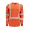 BOCOMAL FR Tee Shirts High Visibility/Hi Vis Flame Resistant/Fire Retardant Shirt 7oz Orange Men's Safety Shirts