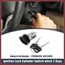 HEROFFIX Ignition Switch Lock Cylinder with Key 1F2009012B 1L3Z11582A Replace for Ford F-150 1996-2004 for Ford F-250 1996-2007 Replace Parts