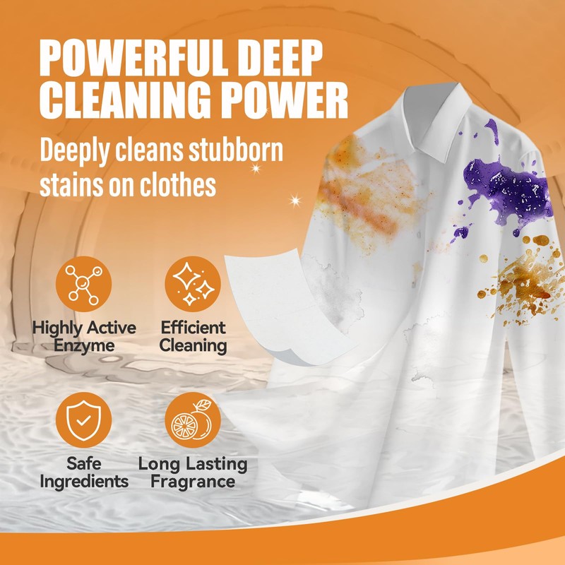 YUCO Laundry Detergent Sheets Citrus Scent 200 Loads (100 Sheets)