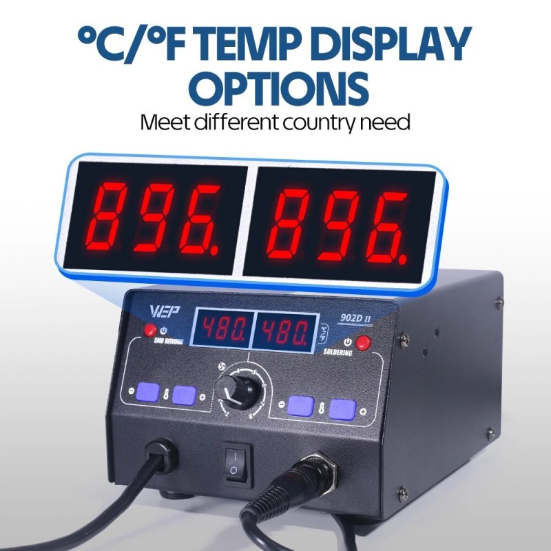 WEP Digital Soldering Iron Kit With Desoldering Hot Air Rework