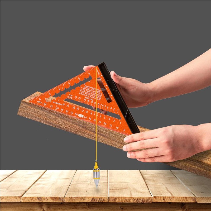 Beslands 7 inch Rafter Square with Level, Aluminum Metal Triangle